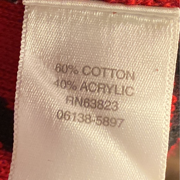 Christopher & Banks Open Front Sweater Size Medium Red Black Floral Print - Picture 7 of 8